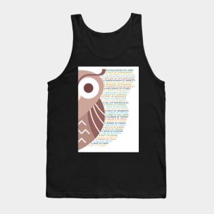 Bird Group Terminology - Owl Edition Tank Top